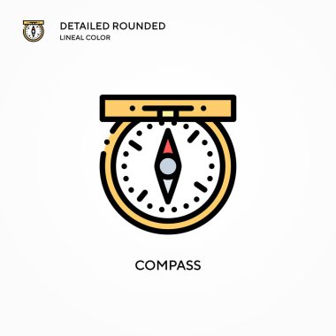 Pusula vektör simgesi. Modern vektör illüstrasyon kavramları. Düzenlemesi ve kişiselleştirmesi kolay.