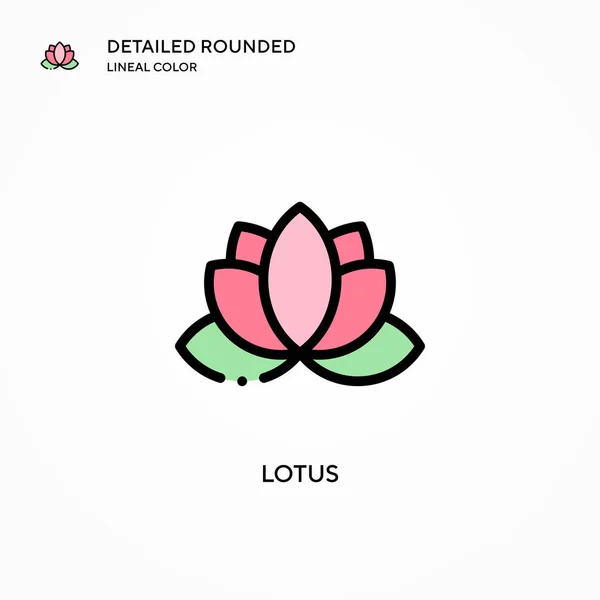 Lotus Vektor Ikon Moderna Vektorillustrationer Lätt Att Redigera Och Anpassa — Stock vektor