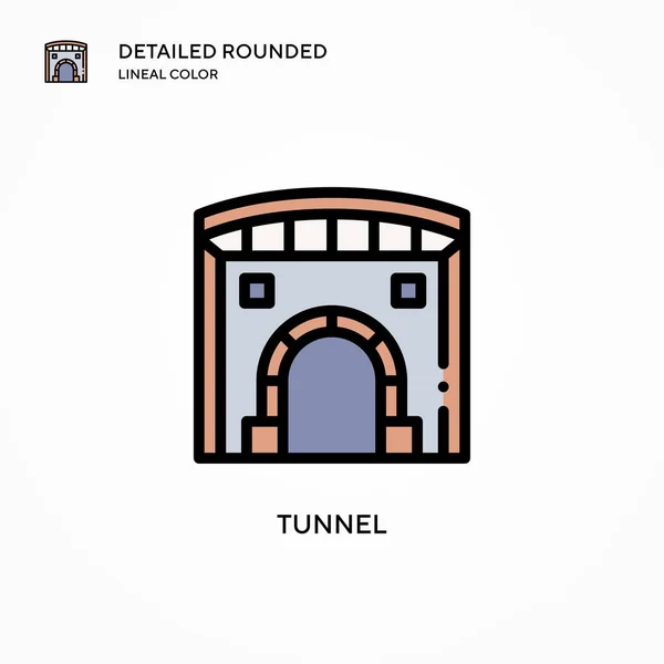 Tunnel Vector Icon Modern Vector Illustration Concepts Easy Edit Customize — Stock Vector