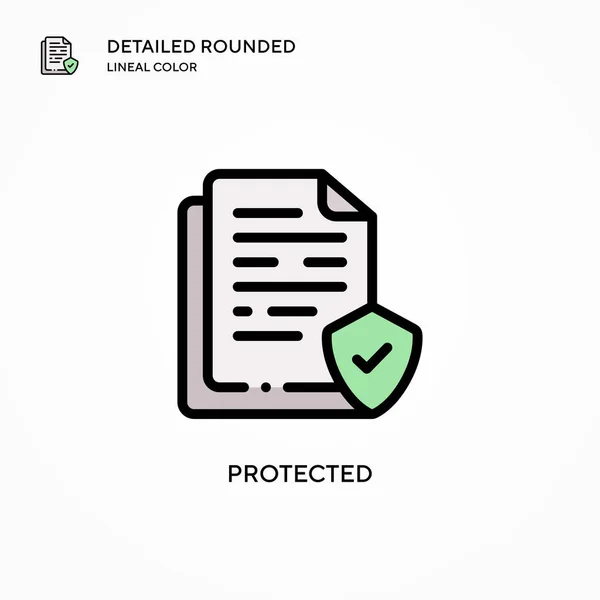 Skyddad Vektorikon Moderna Vektorillustrationer Lätt Att Redigera Och Anpassa — Stock vektor