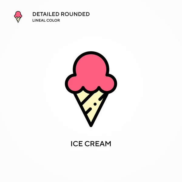 Icono Del Vector Helado Conceptos Modernos Ilustración Vectorial Fácil Editar — Archivo Imágenes Vectoriales