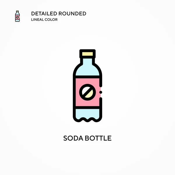 Icono Vector Botella Soda Conceptos Modernos Ilustración Vectorial Fácil Editar — Vector de stock