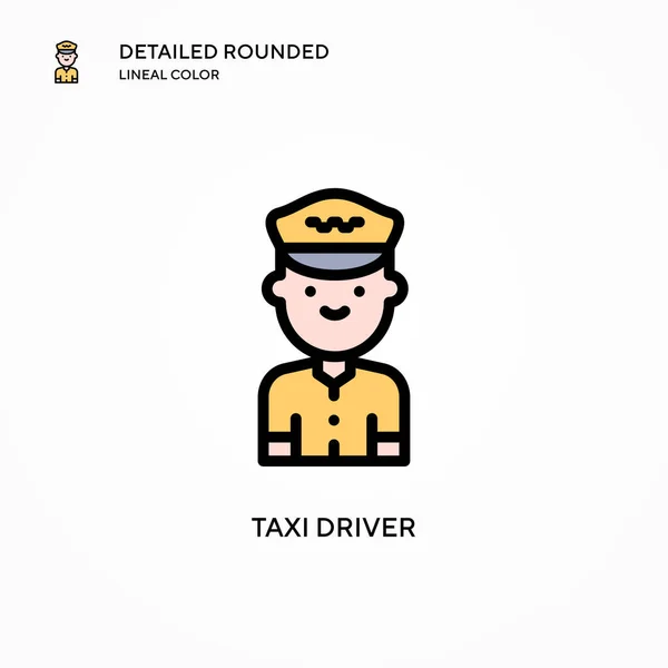 Taxi Driver Vector Icono Conceptos Modernos Ilustración Vectorial Fácil Editar — Vector de stock
