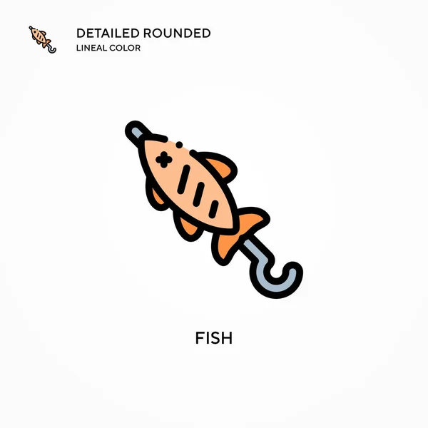 Icono Vector Pescado Conceptos Modernos Ilustración Vectorial Fácil Editar Personalizar — Archivo Imágenes Vectoriales