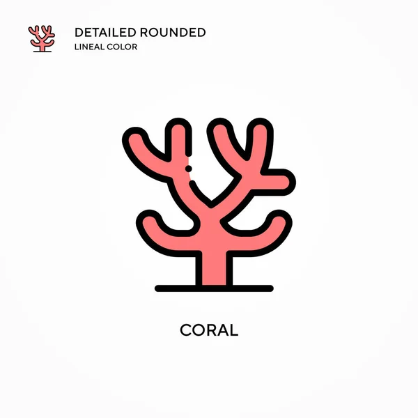 Icono Vector Coral Conceptos Modernos Ilustración Vectorial Fácil Editar Personalizar — Archivo Imágenes Vectoriales