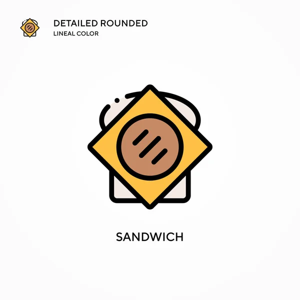 Icono Vector Sándwich Conceptos Modernos Ilustración Vectorial Fácil Editar Personalizar — Vector de stock