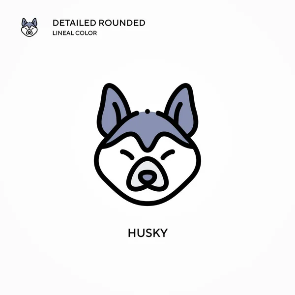 Icono Del Vector Husky Conceptos Modernos Ilustración Vectorial Fácil Editar — Archivo Imágenes Vectoriales