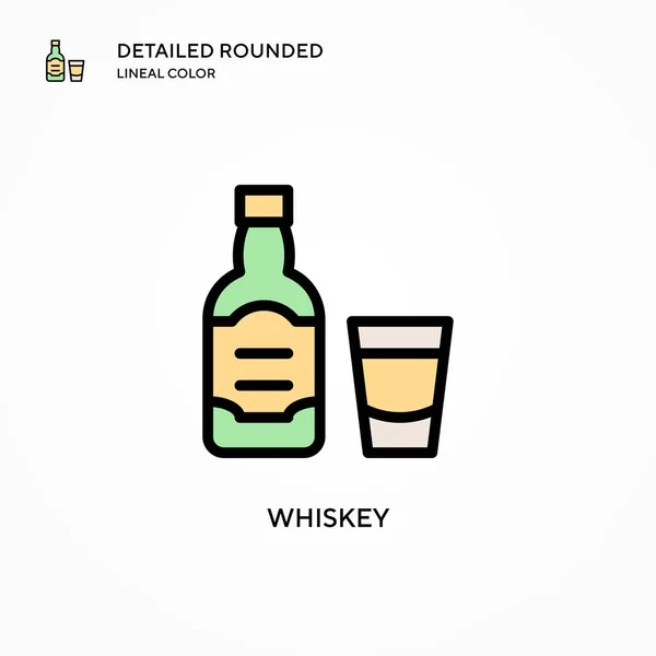 Whiskey Vectoricoon Moderne Vector Illustratie Concepten Eenvoudig Bewerken Aan Passen — Stockvector