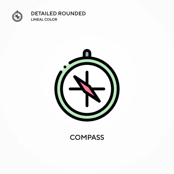 Kompass Vektorsymbol Moderne Konzepte Zur Vektorillustration Einfach Bearbeiten Und Anzupassen — Stockvektor