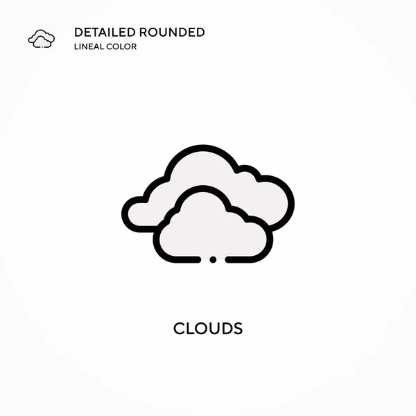 Ícone Vetorial Nuvens Conceitos Modernos Ilustração Vetorial Fácil Editar Personalizar —  Vetores de Stock