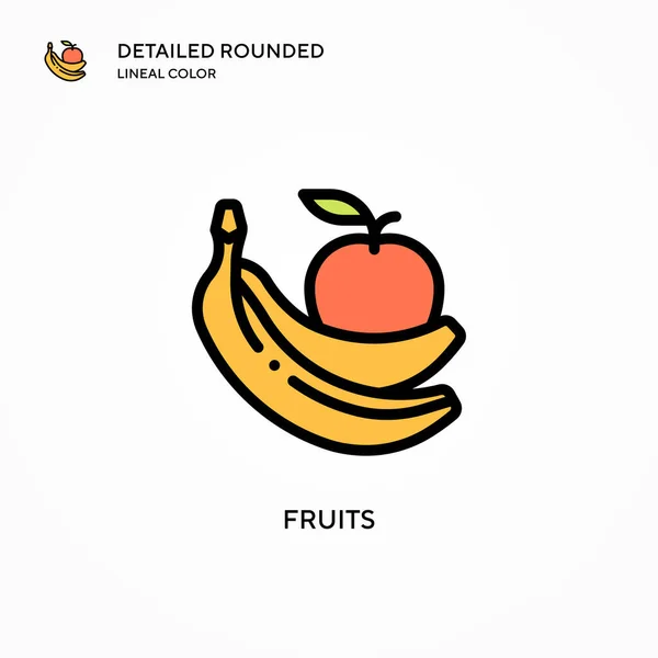 Icono Vector Frutas Conceptos Modernos Ilustración Vectorial Fácil Editar Personalizar — Archivo Imágenes Vectoriales