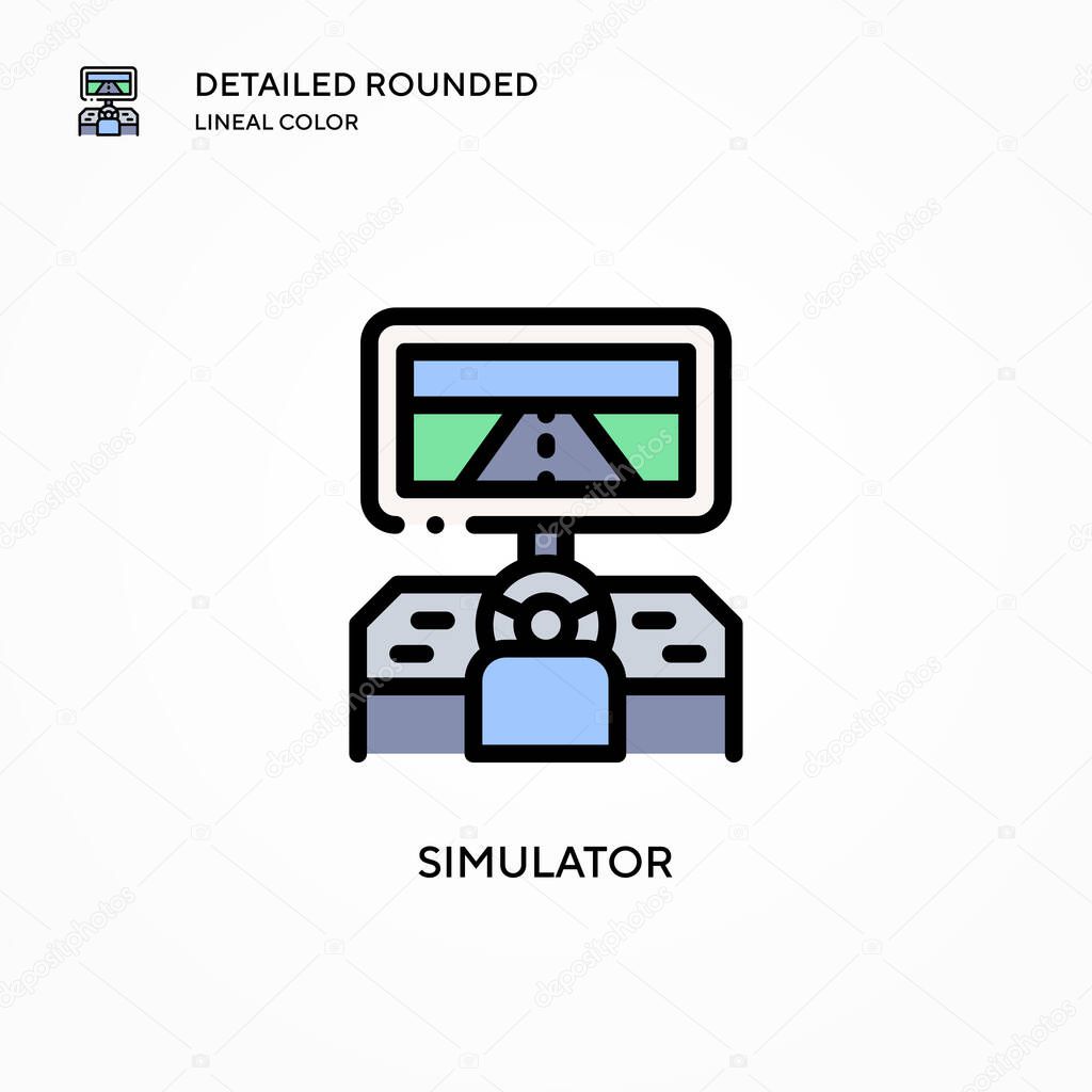 Simulator vector icon. Modern vector illustration concepts. Easy to edit and customize.