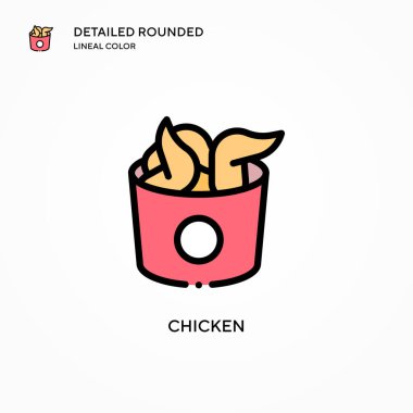Tavuk vektör simgesi. Modern vektör illüstrasyon kavramları. Düzenlemesi ve kişiselleştirmesi kolay.