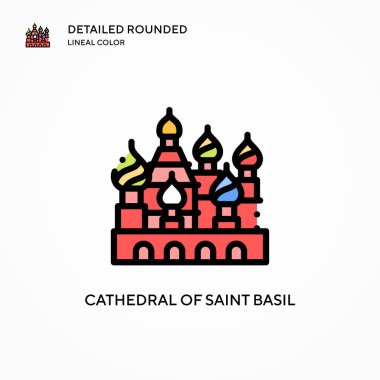 Aziz fesleğen taşıyıcı ikon katedrali. Modern vektör illüstrasyon kavramları. Düzenlemesi ve kişiselleştirmesi kolay.