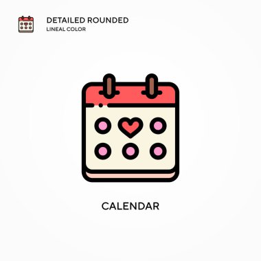 Takvim vektör simgesi. Modern vektör illüstrasyon kavramları. Düzenlemesi ve kişiselleştirmesi kolay.