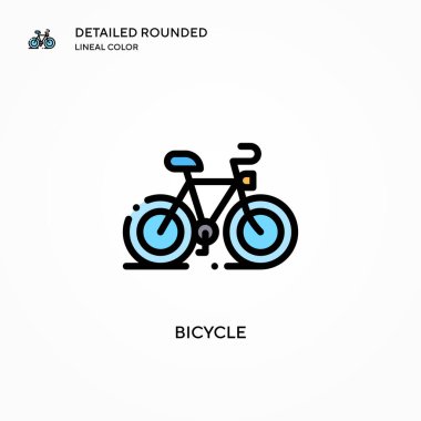 Bisiklet vektör simgesi. Modern vektör illüstrasyon kavramları. Düzenlemesi ve kişiselleştirmesi kolay.