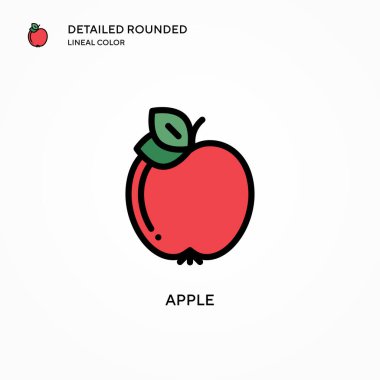 Elma vektör simgesi. Modern vektör illüstrasyon kavramları. Düzenlemesi ve kişiselleştirmesi kolay.