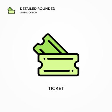 Bilet vektör simgesi. Modern vektör illüstrasyon kavramları. Düzenlemesi ve kişiselleştirmesi kolay.