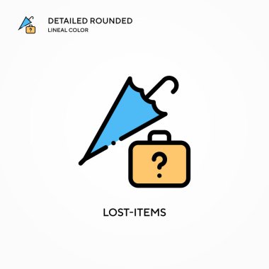 Kayıp ögeler vektör simgesi. Modern vektör illüstrasyon kavramları. Düzenlemesi ve kişiselleştirmesi kolay.