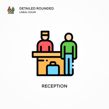 Resepsiyon vektör simgesi. Modern vektör illüstrasyon kavramları. Düzenlemesi ve kişiselleştirmesi kolay.