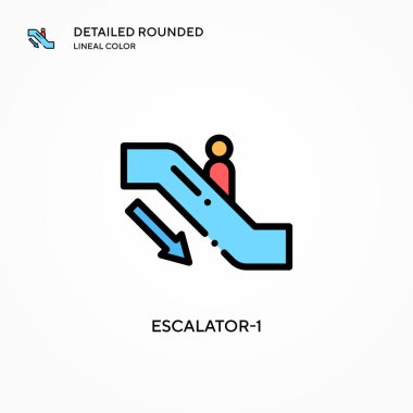 Yürüyen merdiven-1 vektör simgesi. Modern vektör illüstrasyon kavramları. Düzenlemesi ve kişiselleştirmesi kolay.