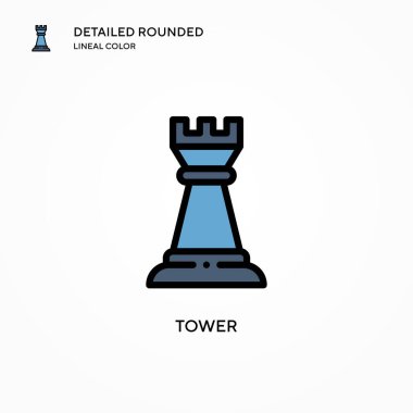Kule vektör simgesi. Modern vektör illüstrasyon kavramları. Düzenlemesi ve kişiselleştirmesi kolay.