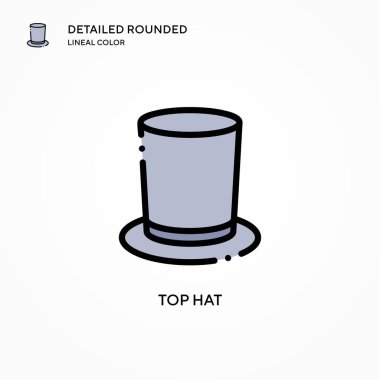 Silindir şapka vektör simgesi. Modern vektör illüstrasyon kavramları. Düzenlemesi ve kişiselleştirmesi kolay.