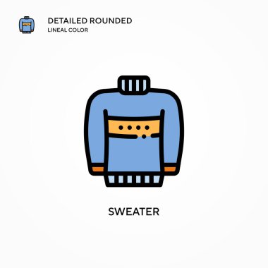 Süveter vektör simgesi. Modern vektör illüstrasyon kavramları. Düzenlemesi ve kişiselleştirmesi kolay.