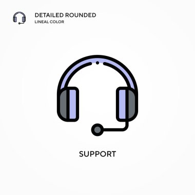 Vektör simgesini destekle. Modern vektör illüstrasyon kavramları. Düzenlemesi ve kişiselleştirmesi kolay.