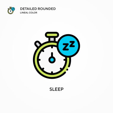 Uyku vektör simgesi. Modern vektör illüstrasyon kavramları. Düzenlemesi ve kişiselleştirmesi kolay.