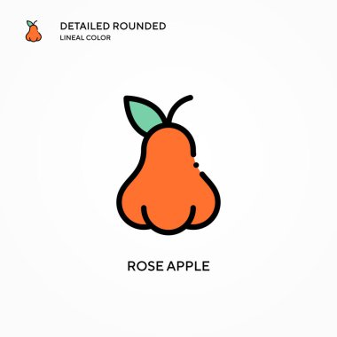 Gül elma vektör simgesi. Modern vektör illüstrasyon kavramları. Düzenlemesi ve kişiselleştirmesi kolay.