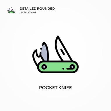 Cep çakısı vektör ikonu. Modern vektör illüstrasyon kavramları. Düzenlemesi ve kişiselleştirmesi kolay.