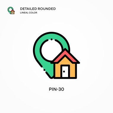 Pin-30 vektör simgesi. Modern vektör illüstrasyon kavramları. Düzenlemesi ve kişiselleştirmesi kolay.