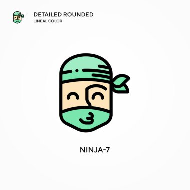 Ninja-7 vektör simgesi. Modern vektör illüstrasyon kavramları. Düzenlemesi ve kişiselleştirmesi kolay.
