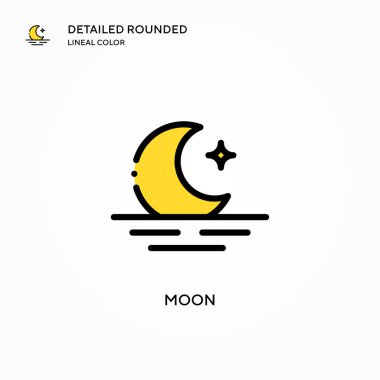 Ay vektör simgesi. Modern vektör illüstrasyon kavramları. Düzenlemesi ve kişiselleştirmesi kolay.