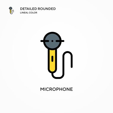 Mikrofon vektör simgesi. Modern vektör illüstrasyon kavramları. Düzenlemesi ve kişiselleştirmesi kolay.
