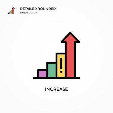 Vektör simgesini arttır. Modern vektör illüstrasyon kavramları. Düzenlemesi ve kişiselleştirmesi kolay.