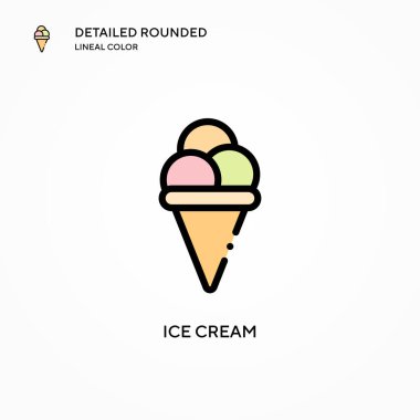 Dondurma vektör simgesi. Modern vektör illüstrasyon kavramları. Düzenlemesi ve kişiselleştirmesi kolay.
