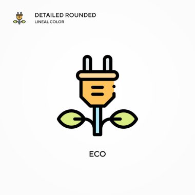 Eko vektör simgesi. Modern vektör illüstrasyon kavramları. Düzenlemesi ve kişiselleştirmesi kolay.