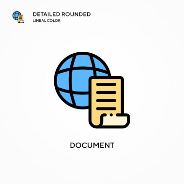 Belge vektör simgesi. Modern vektör illüstrasyon kavramları. Düzenlemesi ve kişiselleştirmesi kolay.