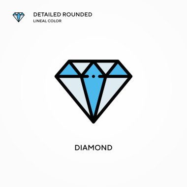 Elmas vektör simgesi. Modern vektör illüstrasyon kavramları. Düzenlemesi ve kişiselleştirmesi kolay.