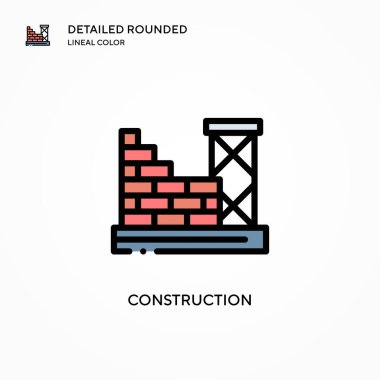 Yapım vektör simgesi. Modern vektör illüstrasyon kavramları. Düzenlemesi ve kişiselleştirmesi kolay.