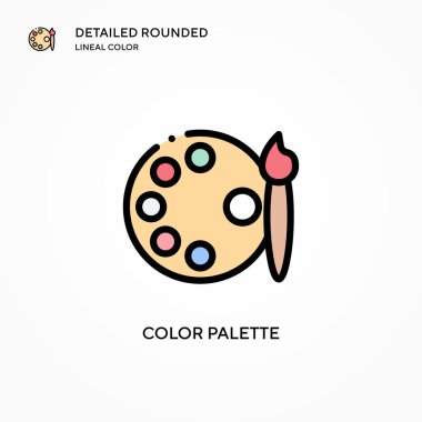 Renkli palet vektör simgesi. Modern vektör illüstrasyon kavramları. Düzenlemesi ve kişiselleştirmesi kolay.