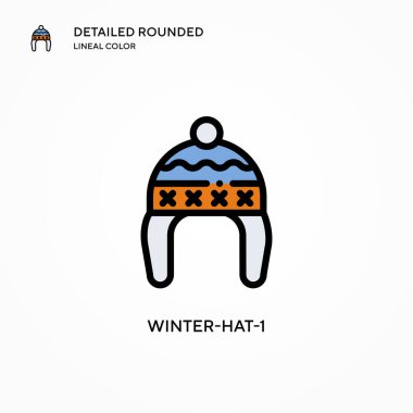 Kış-şapka-1 vektör simgesi. Modern vektör illüstrasyon kavramları. Düzenlemesi ve kişiselleştirmesi kolay.