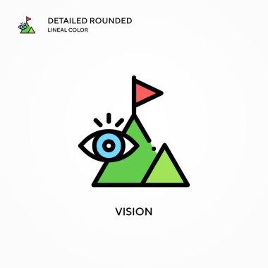 Vizyon vektör simgesi. Modern vektör illüstrasyon kavramları. Düzenlemesi ve kişiselleştirmesi kolay.