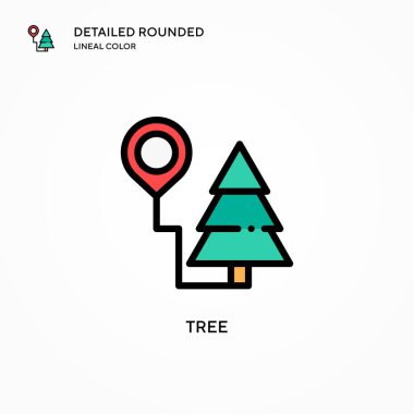 Ağaç vektör simgesi. Modern vektör illüstrasyon kavramları. Düzenlemesi ve kişiselleştirmesi kolay.