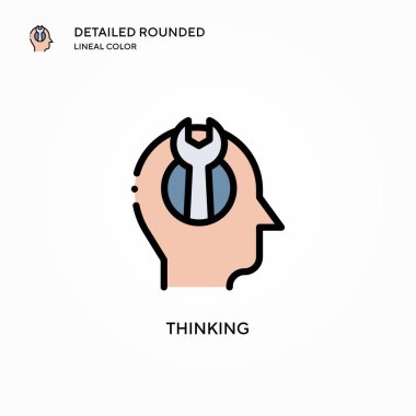 Vektör ikonu düşünüyorum. Modern vektör illüstrasyon kavramları. Düzenlemesi ve kişiselleştirmesi kolay.