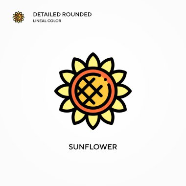 Ayçiçeği vektör simgesi. Modern vektör illüstrasyon kavramları. Düzenlemesi ve kişiselleştirmesi kolay.