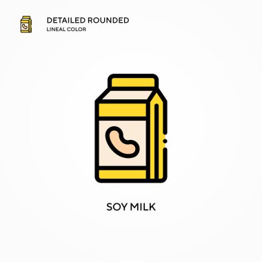 Soya sütü ikonu. Modern vektör illüstrasyon kavramları. Düzenlemesi ve kişiselleştirmesi kolay.