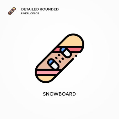 Snowboard vektör simgesi. Modern vektör illüstrasyon kavramları. Düzenlemesi ve kişiselleştirmesi kolay.